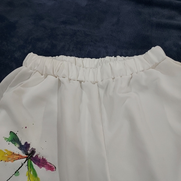 White Pants with Colorful Dragonfly Design Xxl - Picture 7 of 10
